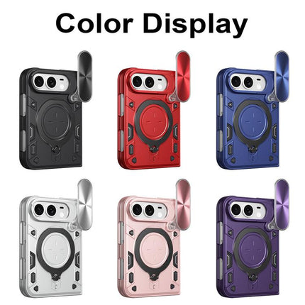 CD Texture Sliding Camshield Magnetic Holder Phone Case, For iPhone Duo