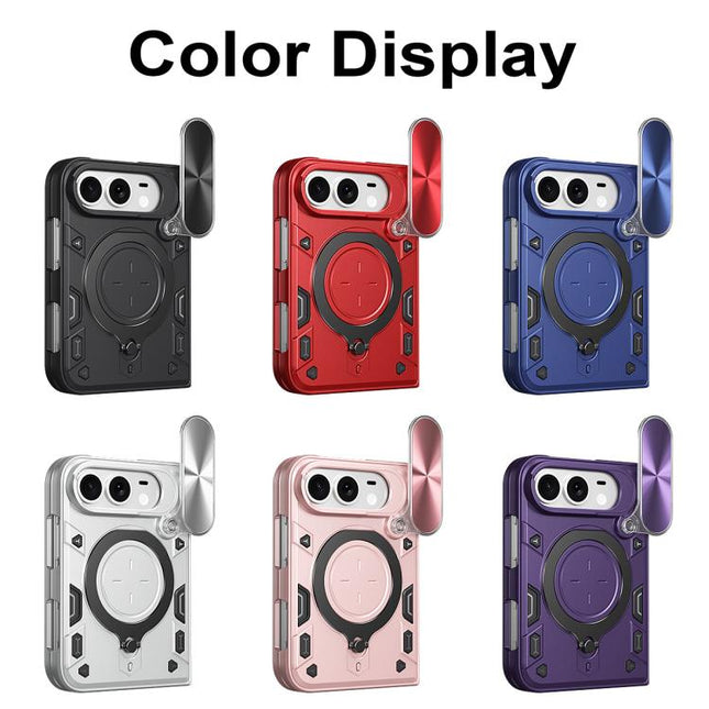 CD Texture Sliding Camshield Magnetic Holder Phone Case, For iPhone Duo