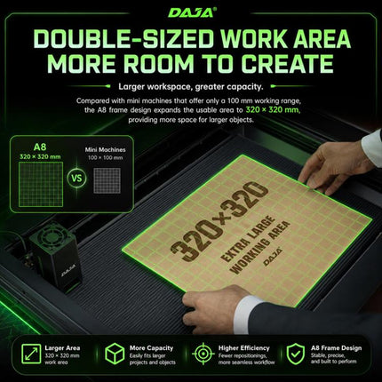 DAJA A8 20W Enclosed Laser Engraving Machine, Host, Host With 1W Laser Head