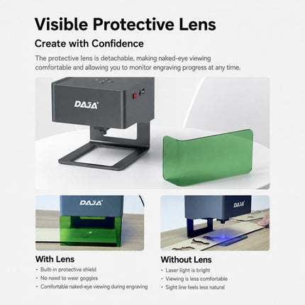 DAJA DJ6 3W Mini Laser Engraver Machine with Heightening Columns / Goggles, EU Plug, US Plug, UK Plug