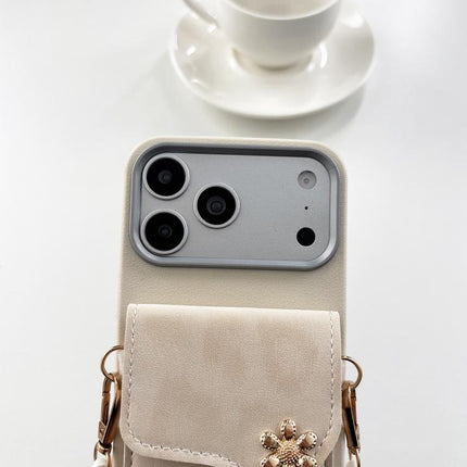 Leather Leopard Print Card Bag Phone Case with Crossbody Chain, For iPhone 18, For iPhone 18 Pro, For iPhone 18 Pro Max, For iPhone 17 Pro Max