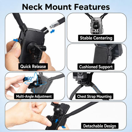 For Insta360 Luna Ultra Quick Release Magnetic Neck Mount, Neck Mount, Neck Mount + Fixed Strap