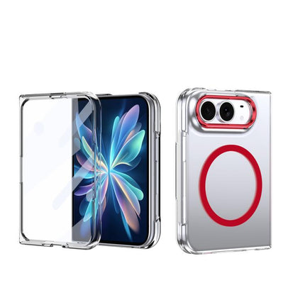 lce Folding Series MagSafe Integrated Clear PC Phone Case, For iPhone Duo