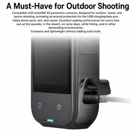 USB Charging Port Side Cover Silicone Battery Cover, For Insta360 X5