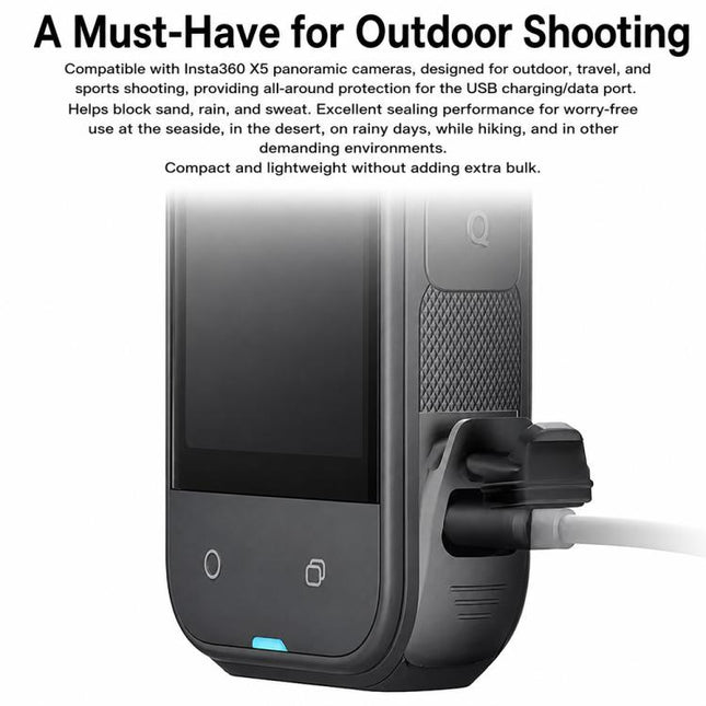 USB Charging Port Side Cover Silicone Battery Cover, For Insta360 X5