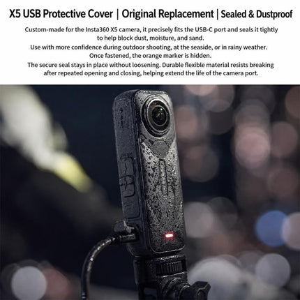 USB Charging Port Side Cover Silicone Battery Cover, For Insta360 X5