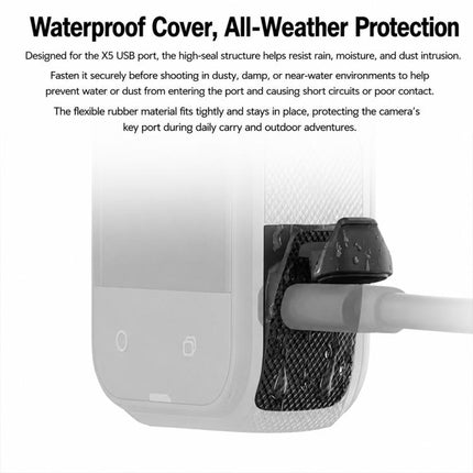 USB Charging Port Side Cover Silicone Battery Cover, For Insta360 X5
