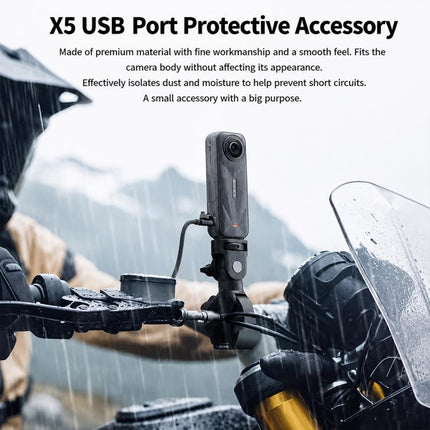 USB Charging Port Side Cover Silicone Battery Cover, For Insta360 X5