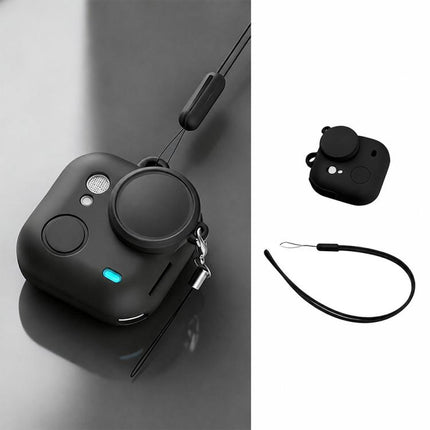 Silicone Protective Full-Body Camera Cover with Neck Strap and Lens Anti-Loss Strap, For Insta360 Go Ultra