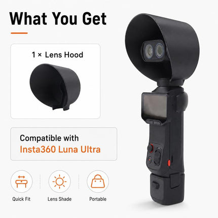 Lens Hood Anti-Glare Lens Shield Scratch-Resistant Protective Cover, For Insta360 Luna Ultra