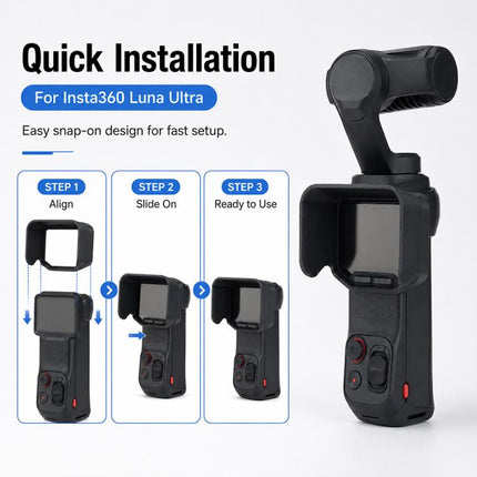 Screen Sun Hood Anti-Glare Screen Shield Protective Cover, For Insta360 Luna Ultra