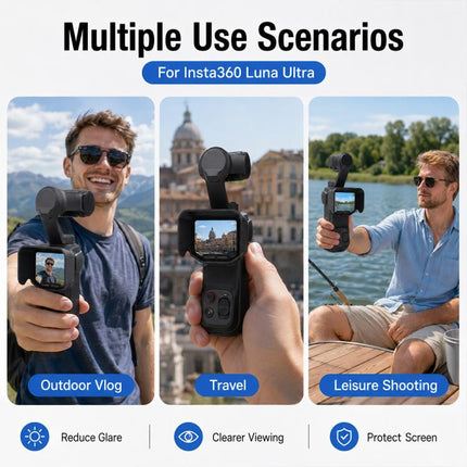 Screen Sun Hood Anti-Glare Screen Shield Protective Cover, For Insta360 Luna Ultra