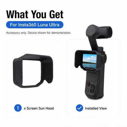Screen Sun Hood Anti-Glare Screen Shield Protective Cover, For Insta360 Luna Ultra