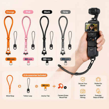 XDcase 4-in-1 Set Camera Wrist Strap Phone Lanyard for DJI, Insta360, GoPro and Other Action Cameras