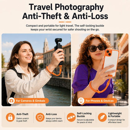 XDcase 4-in-1 Set Camera Wrist Strap Phone Lanyard for DJI, Insta360, GoPro and Other Action Cameras