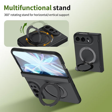 Rotation Magnetic Ring Holder Hinge Integrated Film Phone Case, For iPhone Duo