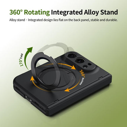 Rotation Magnetic Ring Holder Hinge Integrated Film Phone Case, For iPhone Duo