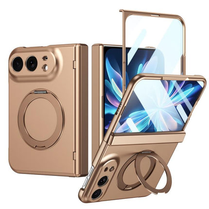 Rotation Magnetic Ring Holder Hinge Integrated Film Phone Case, For iPhone Duo