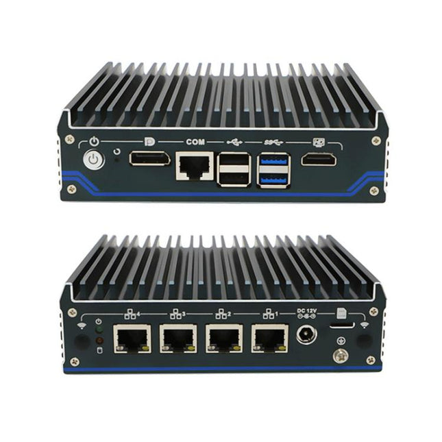 Intel Celeron J6412 Industrial Mini PC with Four Network Ports, without memory, 8GB + 128GB, 8GB + 256GB