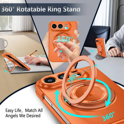 360 Rotation Ring Holder MagSafe Shockproof PC Phone Case, For iPhone Duo