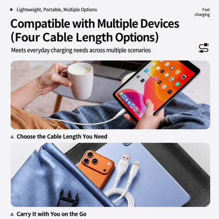 WK WDC-C36 Swift PD35W Type-C to 8 Pin Ultra-Fast Charging Data Cable, 1M, 2M, 3M