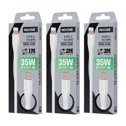 WK WDC-C36 Swift PD35W Type-C to 8 Pin Ultra-Fast Charging Data Cable, 1M, 2M, 3M