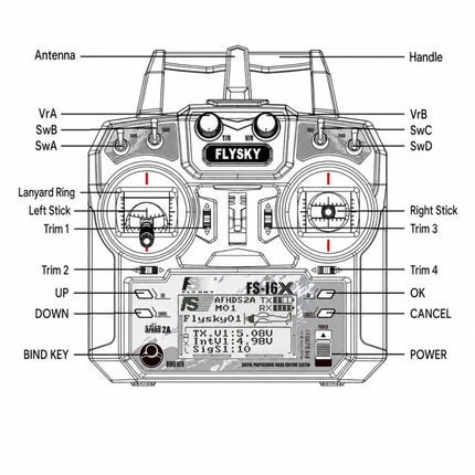 FlySky FS-I6X 10-Channel Transmitter Drone Remote Control, I6X+IA6B Left, I6X+IA6B Right, I6X+IA10B Left, I6X+IA10B Right, I6X Left Model 2 No Receiver, I6X Right Model 1 No Receiver, I6X + IA6 Left, I6X + IA6 Right, I6X+A8S Left, I6X+A8S Right