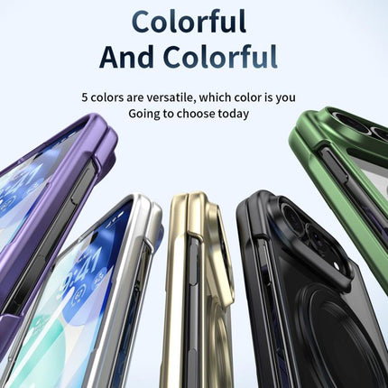 Clear Plated Magnetic Ring Holder Integrated Film Phone Case, For iPhone Duo