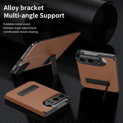 Flip Cover Folding Holder Vegan Leather Protective Phone Case, For iPhone Duo