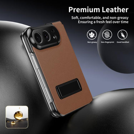 Flip Cover Folding Holder Vegan Leather Protective Phone Case, For iPhone Duo