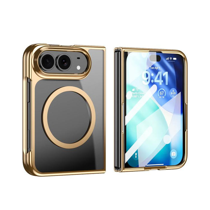 Clear Plated Magnetic Integrated Film Phone Case, For iPhone Duo