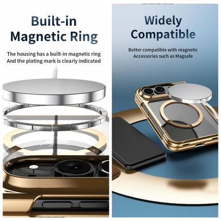 Clear Plated Magnetic Integrated Film Phone Case, For iPhone Duo