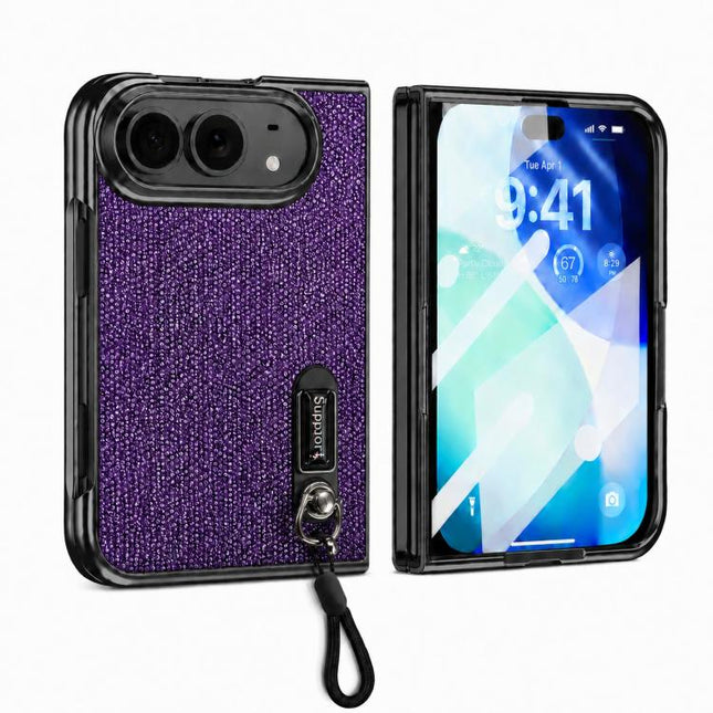 Invisible Holder Integrated Film Phone Case with Wrist Strap, For iPhone Duo