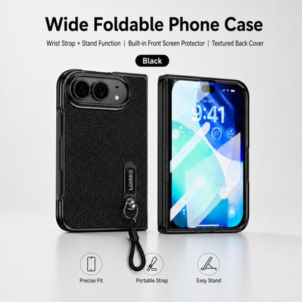 Invisible Holder Integrated Film Phone Case with Wrist Strap, For iPhone Duo