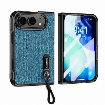 Invisible Holder Integrated Film Phone Case with Wrist Strap, For iPhone Duo