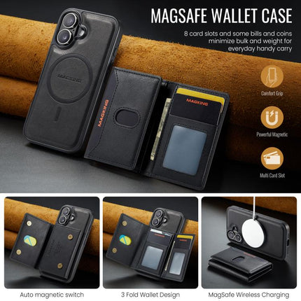 MAGKING K5 Series RFID Tri-fold Card Bag Detachable Magnetic Phone Case, For iPhone 18, For iPhone 18 Pro, For iPhone 18 Pro Max