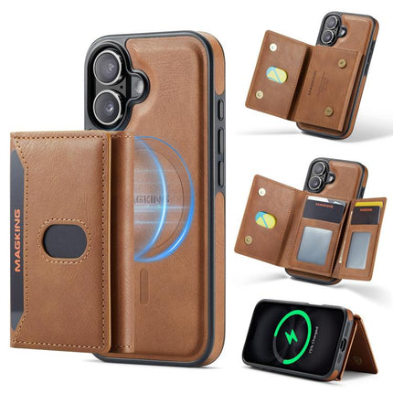 MAGKING K5 Series RFID Tri-fold Card Bag Detachable Magnetic Phone Case, For iPhone 18, For iPhone 18 Pro, For iPhone 18 Pro Max