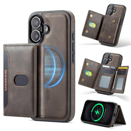 MAGKING K5 Series RFID Tri-fold Card Bag Detachable Magnetic Phone Case, For iPhone 18, For iPhone 18 Pro, For iPhone 18 Pro Max