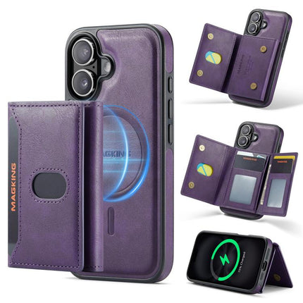 MAGKING K5 Series RFID Tri-fold Card Bag Detachable Magnetic Phone Case, For iPhone 18, For iPhone 18 Pro, For iPhone 18 Pro Max
