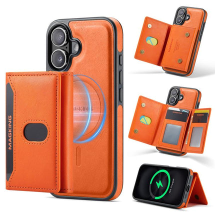 MAGKING K5 Series RFID Tri-fold Card Bag Detachable Magnetic Phone Case, For iPhone 18, For iPhone 18 Pro, For iPhone 18 Pro Max