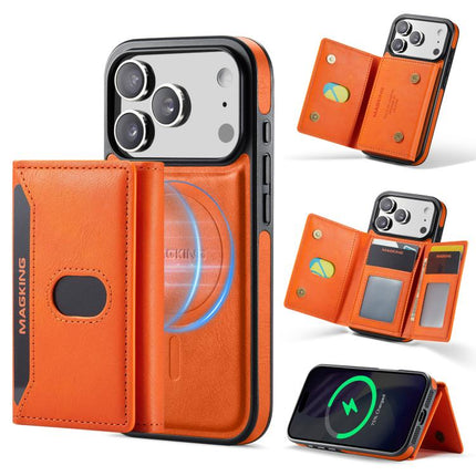 MAGKING K5 Series RFID Tri-fold Card Bag Detachable Magnetic Phone Case, For iPhone 18, For iPhone 18 Pro, For iPhone 18 Pro Max