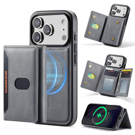 MAGKING K5 Series RFID Tri-fold Card Bag Detachable Magnetic Phone Case, For iPhone 18, For iPhone 18 Pro, For iPhone 18 Pro Max