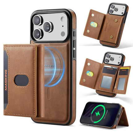 MAGKING K5 Series RFID Tri-fold Card Bag Detachable Magnetic Phone Case, For iPhone 18, For iPhone 18 Pro, For iPhone 18 Pro Max