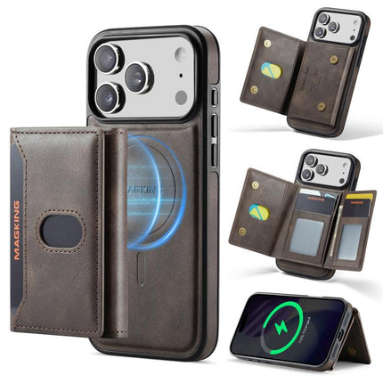 MAGKING K5 Series RFID Tri-fold Card Bag Detachable Magnetic Phone Case, For iPhone 18, For iPhone 18 Pro, For iPhone 18 Pro Max