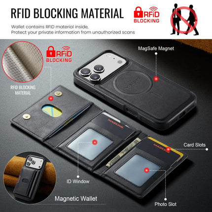 MAGKING K5 Series RFID Tri-fold Card Bag Detachable Magnetic Phone Case, For iPhone 17 Pro Max, For iPhone 17 Pro, For iPhone 17