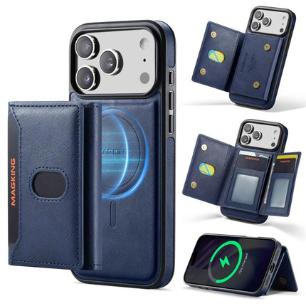 MAGKING K5 Series RFID Tri-fold Card Bag Detachable Magnetic Phone Case, For iPhone 17 Pro Max, For iPhone 17 Pro, For iPhone 17