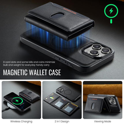 MAGKING K5 Series RFID Tri-fold Card Bag Detachable Magnetic Phone Case, For iPhone 16 Pro Max, For iPhone 16 Pro, For iPhone 16