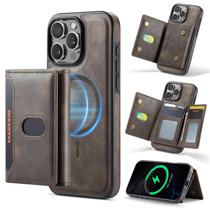 MAGKING K5 Series RFID Tri-fold Card Bag Detachable Magnetic Phone Case, For iPhone 16 Pro Max, For iPhone 16 Pro, For iPhone 16