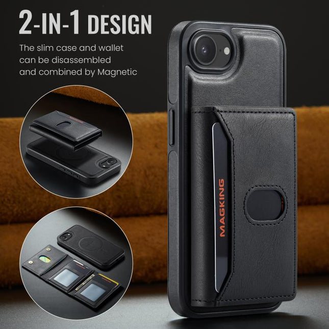 MAGKING K5 Series RFID Tri-fold Card Bag Detachable Magnetic Phone Case, For iPhone 17 Pro Max, For iPhone 17 Pro, For iPhone 17