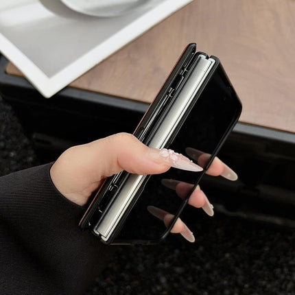 Folding Shaft Magnetic Litchi Texture Leather Phone Case, For iPhone Duo